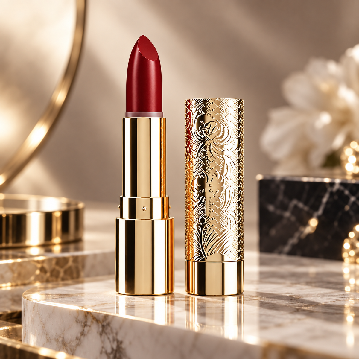 Dingzhuang Golden Round Tube Matte Velvet Lipstick
